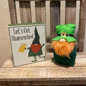 St. Patricks Day Gnome Bundle, Let’s Get Shamrocked Sign & Small Irish Gnome